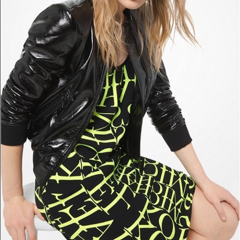 Newsprint Logo Slip Dress
